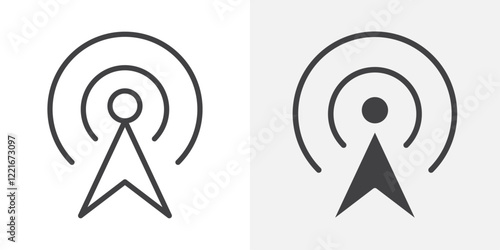 Broadcast icon Outline vector sign
