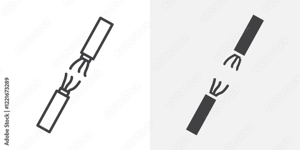 Broken Wire Icon icon Outline vector sign Broken Wire Icon icon Outline vector sign