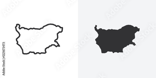 Bulgaria map icon Outline vector sign