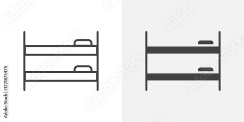 Bunk bed icon Outline vector sign