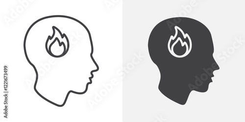 Burnout icon Outline vector sign