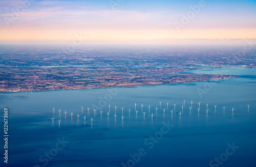 Wallpaper Mural Aerial View of Offshore English Wind Farm in the Ocean Torontodigital.ca