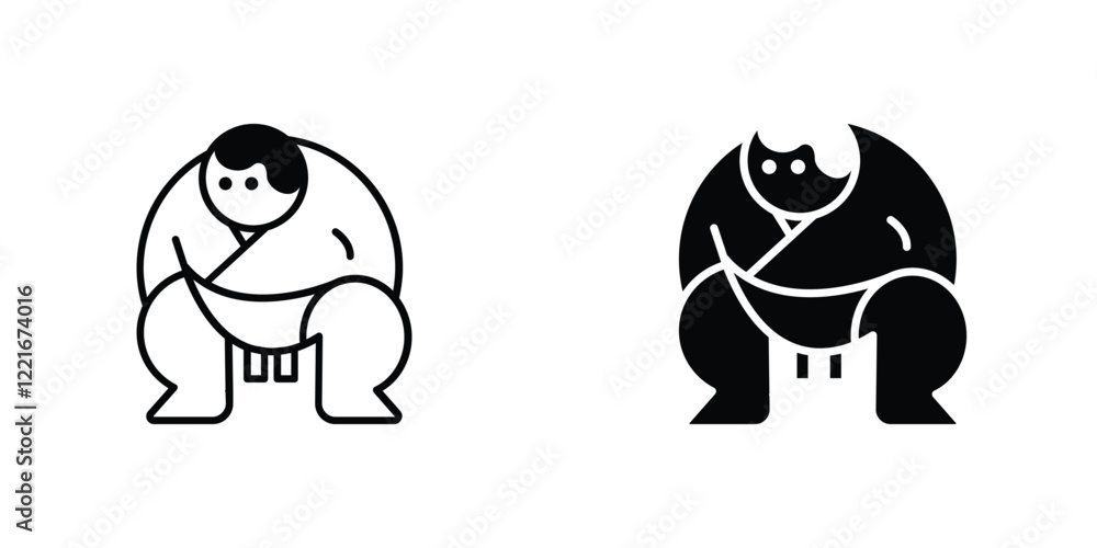 Fototapeta premium Sumo mascot icon design illustration template