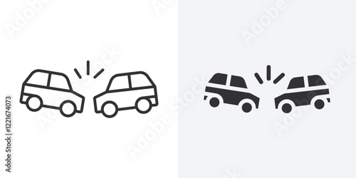 car accident icon Outline vector sign