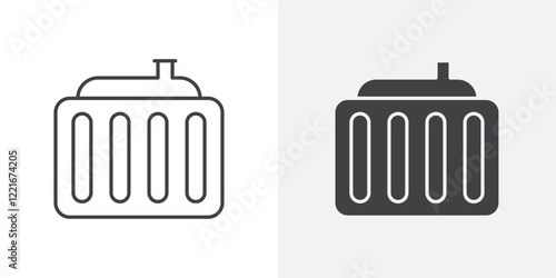 Car radiator Icon Outline vector sign