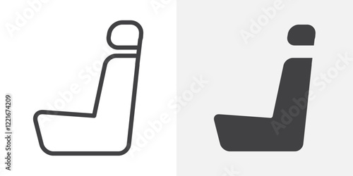 Car seat icon Outline vector sign