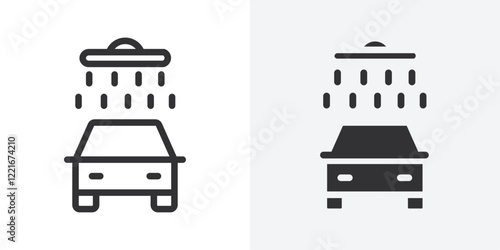 Car wash shop icon Outline vector sign