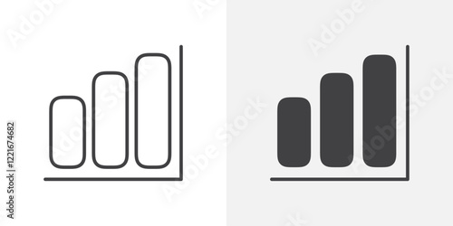 Chart histogram icon Outline vector sign