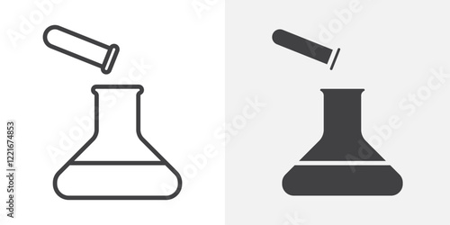 Chemical test icon Outline vector sign
