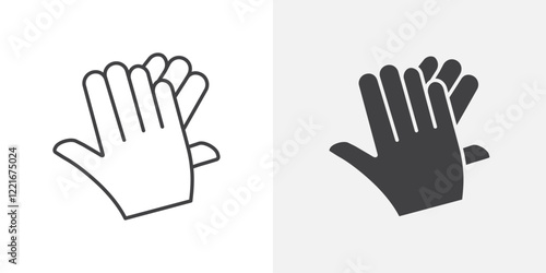 Clap icon Outline vector sign