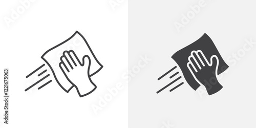 Cleaning cloth icon Outline vector sign