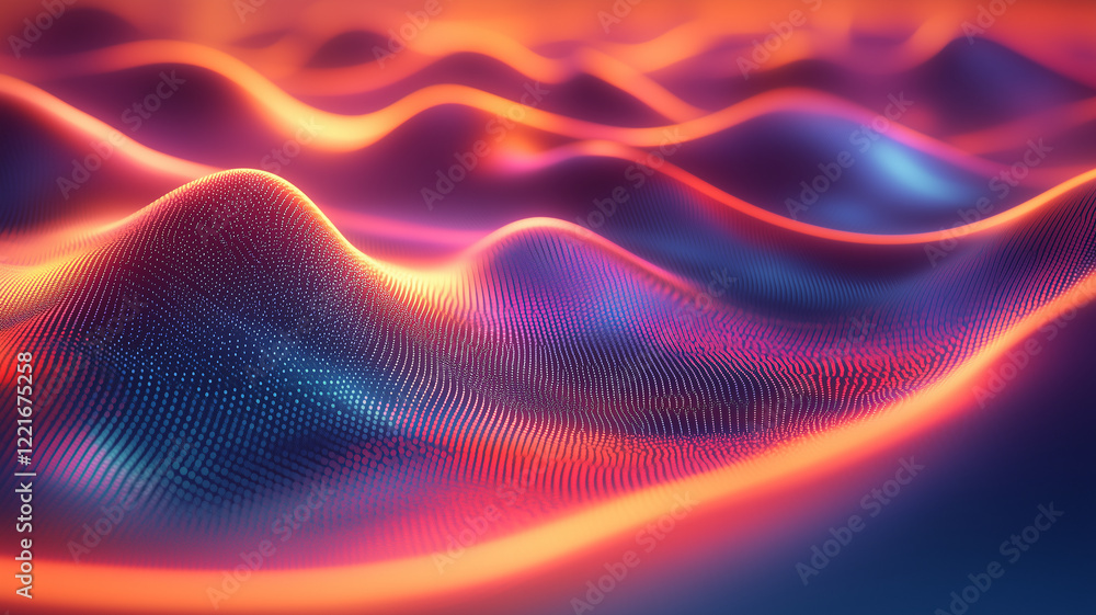 Obraz premium Abstract Colorful Particle Wave Background