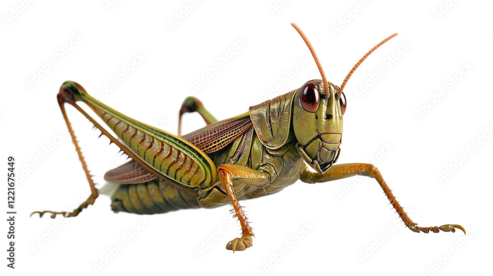 Grasshopper Close-up: A detailed close-up of a grasshopper, showcasing its vibrant green and brown coloration, prominent antennae, and intricate wing patterns. The subject is captured in sharp focus. Grasshopper Close-up: A detailed close-up of a grasshopper, showcasing its vibrant green and brown coloration, prominent antennae, and intricate wing patterns. The subject is captured in sharp focus.
