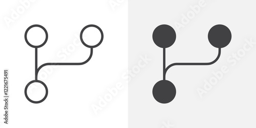 Code branch icon Outline vector sign