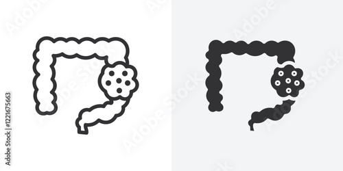 colorectral cancer icon Outline vector sign