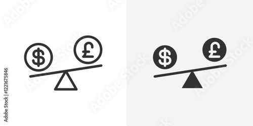 Compare price icon Outline vector sign