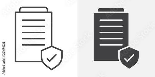 Contract coverage icon Outline vector sign