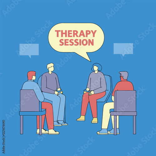  Group Therapy Session Illustration