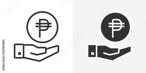 Cuba peso icon Outline vector sign