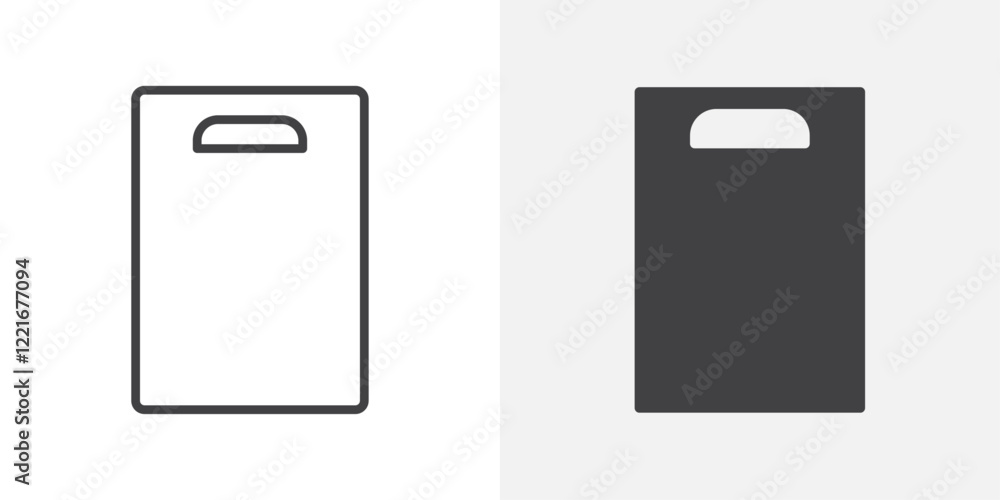 Cutting board with knife Outline vector sign Cutting board with knife Outline vector sign