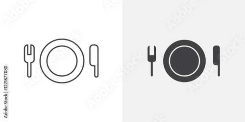 Cutlery icon Outline vector sign
