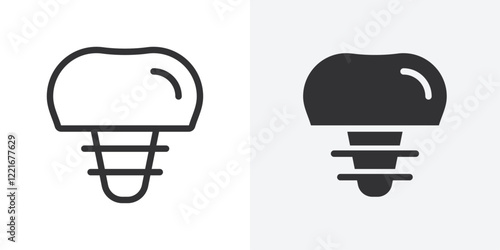 Dental implants icon Outline vector sign