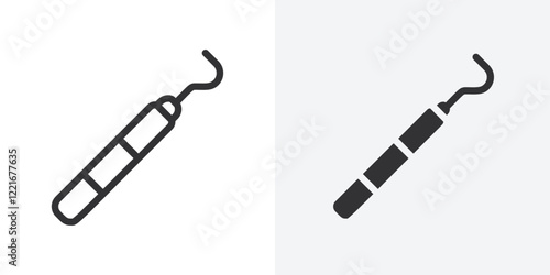 Dental pick icon Outline vector sign