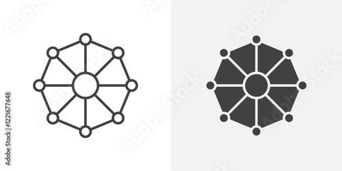 Dependency icon Outline vector sign