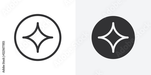 Diamond star icon Outline vector sign
