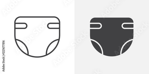 Diaper icon Outline vector sign