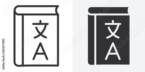 dictionaries icon Outline vector sign
