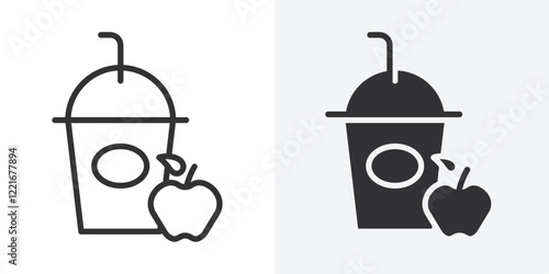 Diet drink icon Outline vector sign