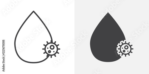 Dirty water drop icon Outline vector sign