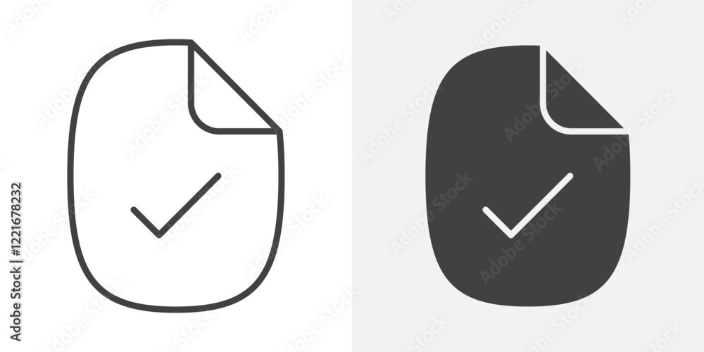 Document accepted icon Outline vector sign Document accepted icon Outline vector sign