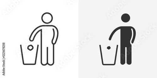 Do not litter icon Outline vector sign