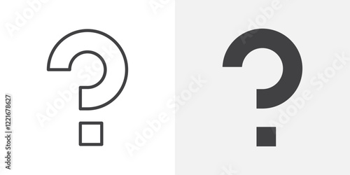 Doubts button icon Outline vector sign
