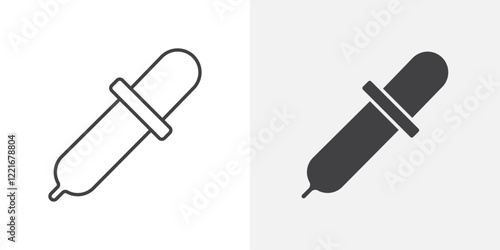 Dropper pipette icon Outline vector sign