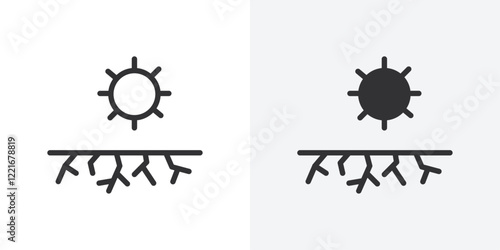 Drought icon Outline vector sign