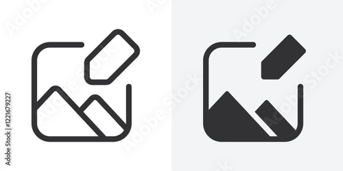 Edit Image Icon Outline vector sign