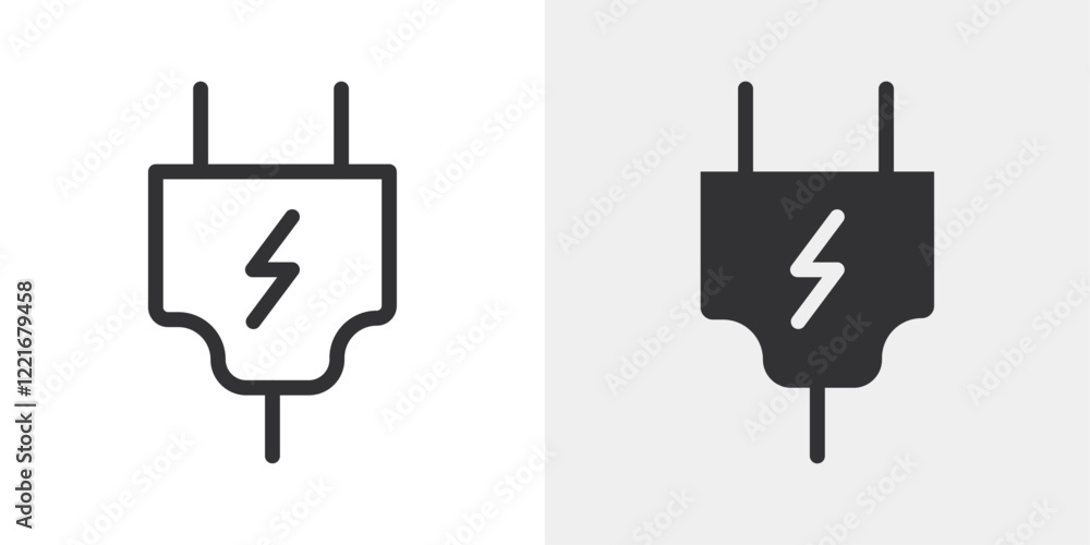 Electric plug icon Outline vector sign Electric plug icon Outline vector sign