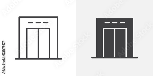 Elevator icon Outline vector sign