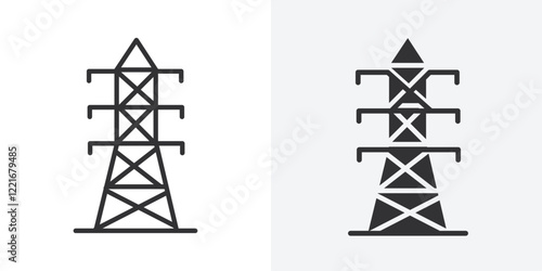 electrical energy tower icon Outline vector sign