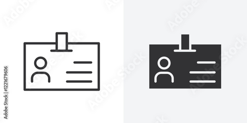 Employee id card icon Outline vector sign