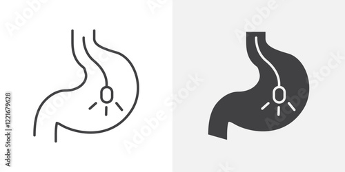 Endoscopy icon Outline vector sign