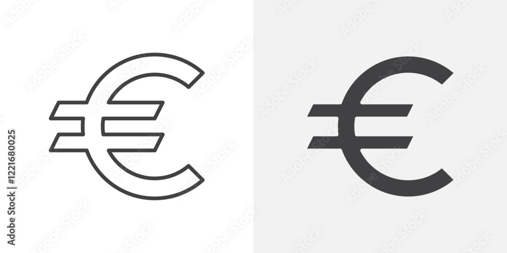 Obraz premium Euro icon Outline vector sign