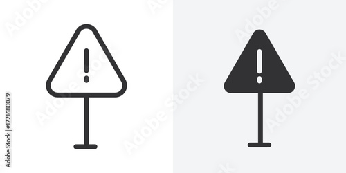 Exclamation danger icon Outline vector sign