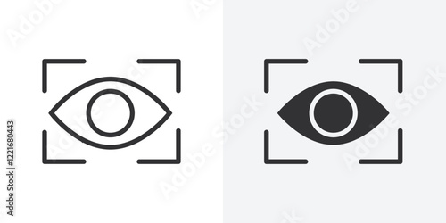 Eye scan icon Outline vector sign