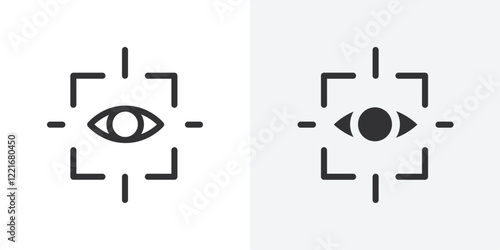 Eye scanner icon Outline vector sign