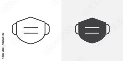 Face mask icon Outline vector sign