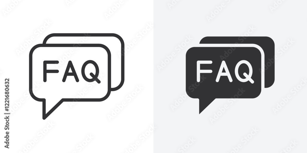 FAQ icon Outline vector sign FAQ icon Outline vector sign